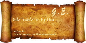 Göndör Erika névjegykártya